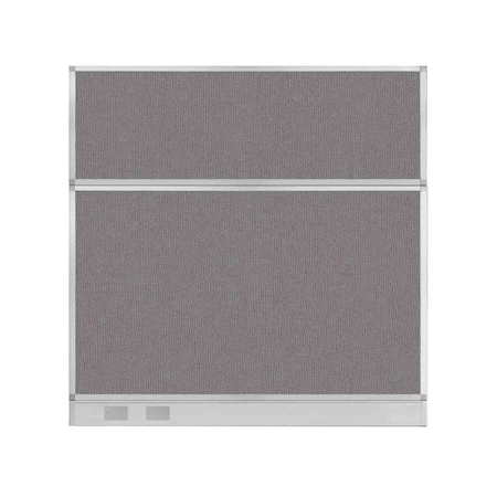 Versare Hush Panel Configurable Cubicle Partition 6' x 6' Slate Fabric w/ Cable Channel 1856346
